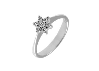 Solitaire rosette ring with diamonds - Ketsetzoglou.com
