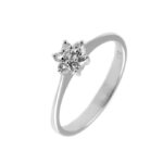 Μονόπετρο λευκόχρυσο Κ18 διαμάντια - online monopetro.com.gr