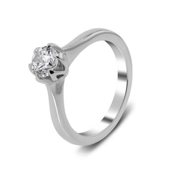 Μονόπετρο δαχτυλίδι με διαμάντι Κ18 Καρατίων -Ketsetzoglou