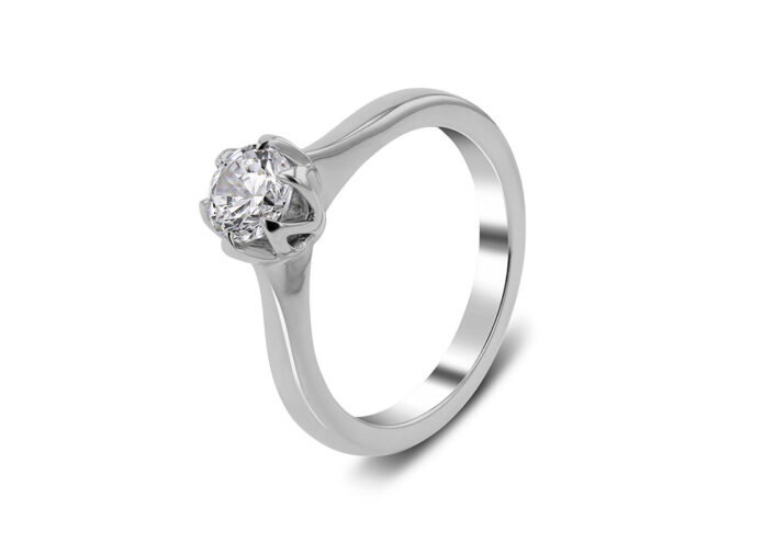 Μονόπετρο δαχτυλίδι με διαμάντι Κ18 Καρατίων -Ketsetzoglou