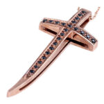 Σταυρός με μαύρα διαμάντια 18κ