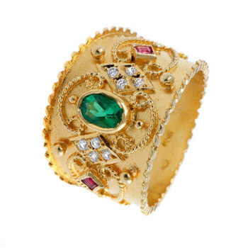 Βυζαντινό δαχτυλίδι σε κίτρινο χρυσό K18 - Τηλέφωνο 210 3615006