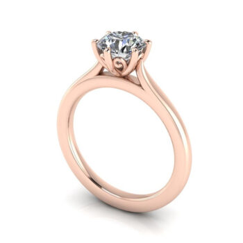 Δαχτυλίδι αρραβώνα με διαμάντια ροζ χρυσό - Μονόπετρα Κετσετζόγλου