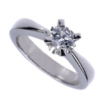 Δαχτυλίδι μονόπετρο λευκόχρυσο με μπριγιάν