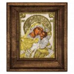 Ασημένιο κάδρο εικόνα Παναγία Βρεφοκρατούσα - Ketsetzoglou.com