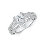 Δαχτυλίδι μονόπετρο με διαμάντια princess cut