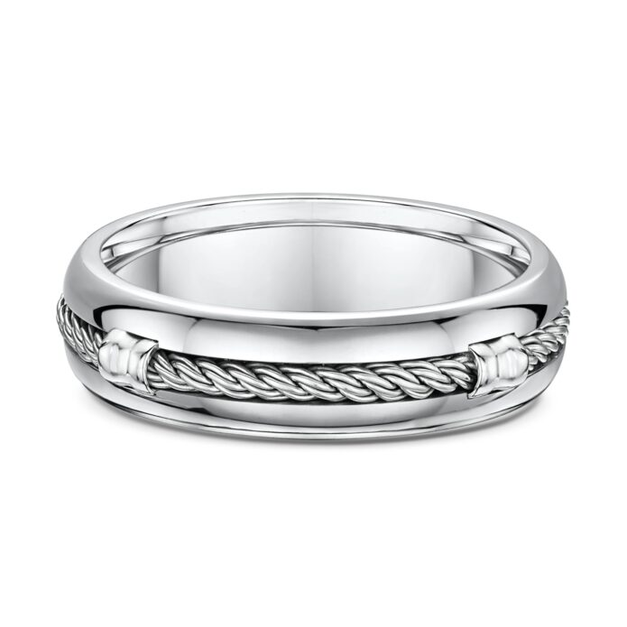 Βέρες λευκόχρυσες με σχέδιο vintage - Ketsetzoglou Rings