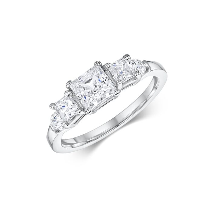 Μονόπετρο δαχτυλίδι princess cut | Diamond Ring Voukourestiou 21 |