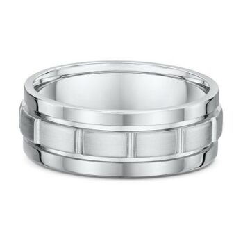 Βέρες μοντέρνες λευκόρυσες με σχέδιο - Ketsetzoglou Rings