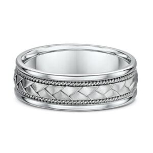 Βέρες λευκόχρυσες με σχέδιο στριφτό- Ketsetzoglou Rings