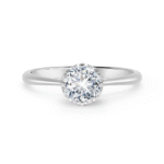 Solitaire white gold ring with diamonds - Ketsetzoglou.com
