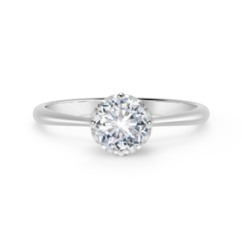 Solitaire white gold ring with diamonds