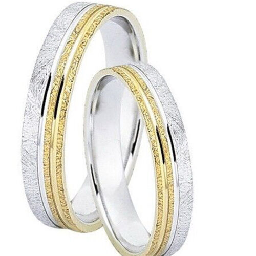 Σατινε βερες διχρωμες χειροποιητες - Ketsetzoglou Wedding Rings