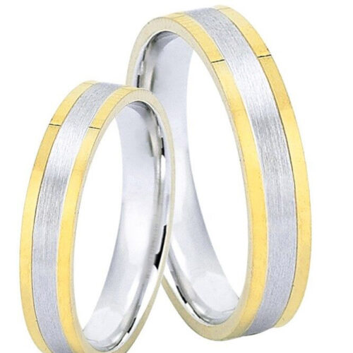Μινιμαλ βερες διχρωμες γαμου - Ketsetzoglou Wedding Rings