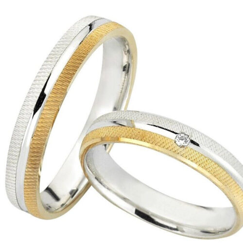 Διχρωμες βερες γαμου fancy - Ketsetzoglou Jewellery Athens