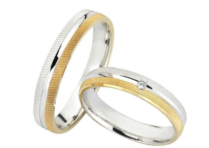 Διχρωμες βερες γαμου fancy - Ketsetzoglou Jewellery Athens