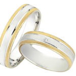 Δίχρωμες βέρες αρραβώνα με μπριγιάν - Ketsetzoglou Jewellery