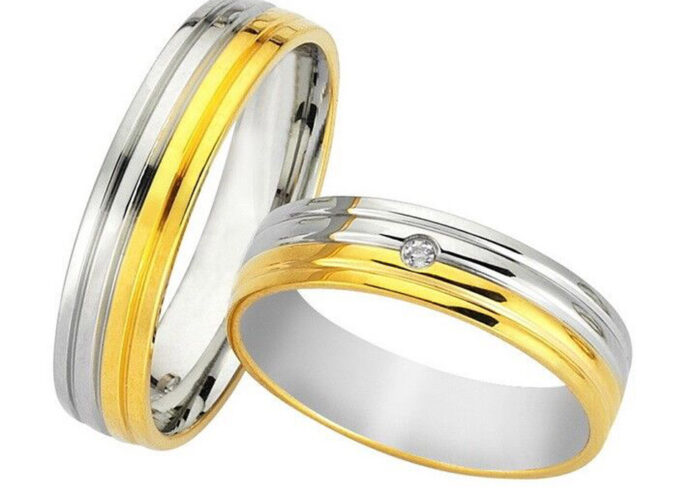διχρωμες βερες με μοντερνα οπτικη- Ketsetzoglou Wedding Rings