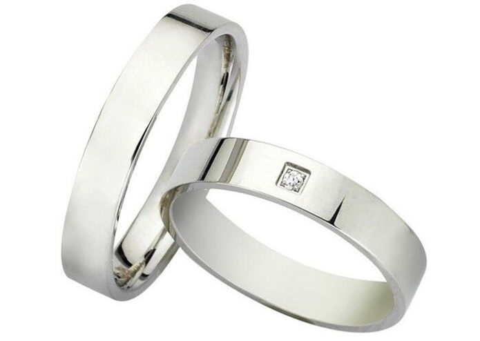 λευκοχρυσες βερες σε απλες γραμμες - Wedding Rings