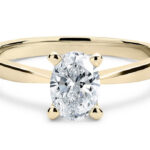 Μονόπετρο με μπριγιάν σε κίτρινο χρυσό