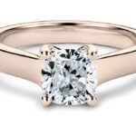 Ροζ χρυσό μονόπετρο με μπριγιάν K18 | Monopetra Boukourestiou