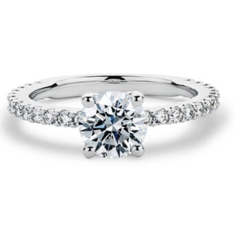 Μονόπετρο δαχτυλίδι με διαμάντια στα πλαϊνά - Diamond Ring
