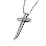 Σταυρός λευκόχρυσος με διαμάντια 18κ