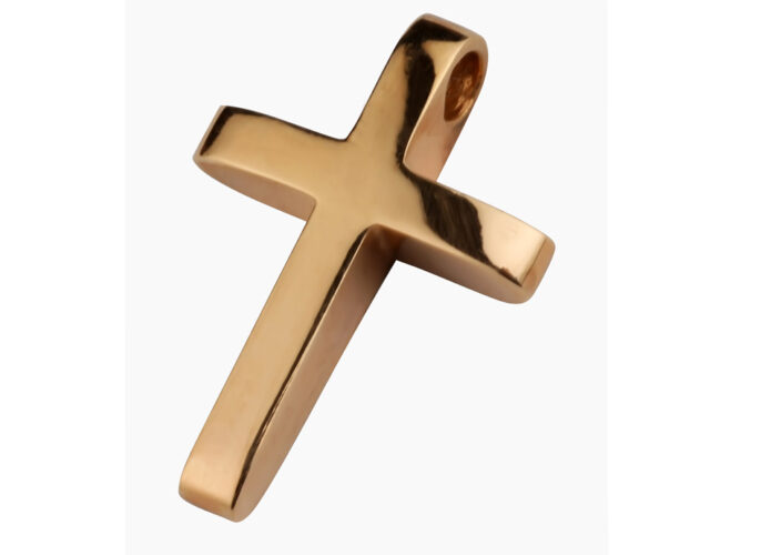 Βαπτιστικός σταυρός σε ροζ χρυσό - Online monopetro.com.gr