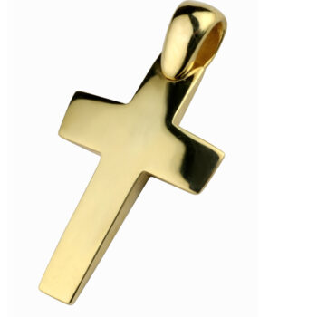 Χειροποίητος σταυρός βάπτισης σε κίτρινο χρυσό - monopetro.com.gr