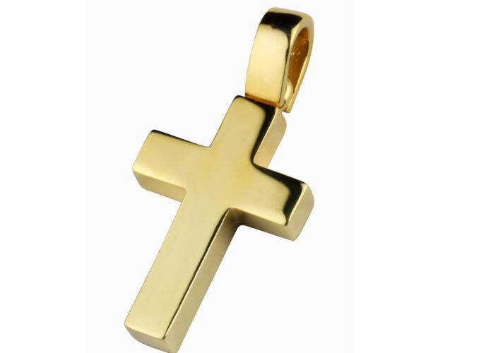 Κλασικός σταυρός βάπτισης χρυσός -Eshop Ketsetzoglou.com