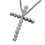 Σταυρός βάπτισης λευκόχρυσος χειροποίητος