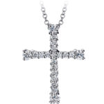 Λευκόχρυσος σταυρός με κομψότητα 18Κ