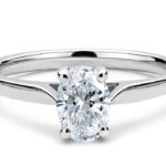 μονόπετρο λευκόχρυσο με οβάλ διαμάντι - online eshop monopetro.com.gr