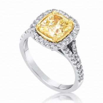 Λευκόχρυσο δαχτυλίδι με κίτρινο ζαφείρι - monopetro.com.gr shop line