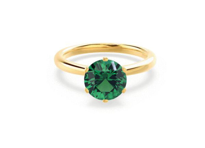 Κίτρινο χρυσό δαχτυλίδι με σμαράγδι - Ketsetzoglou Diamond Ring