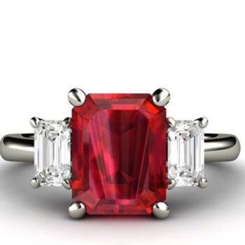Δαχτυλίδι λευκόχρυσο με ρουμπίνι - Ketsetzoglou Diamond Rings