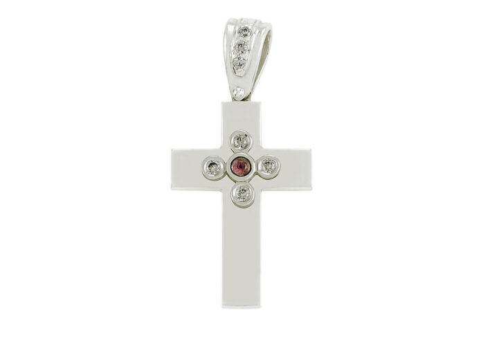 Λευκόχρυσος σταυρός με αλυσίδα - Ketsetzoglou Jewellery Athens