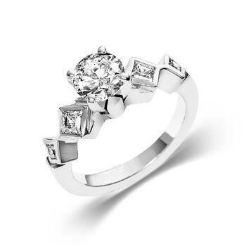 Μονόπετρο δαχτυλίδι με διαμάντια Κ18 - Engagement Rings
