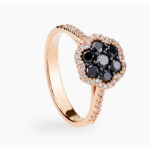Δαχτυλίδι με λευκά και μαύρα διαμάντια -Kosmimata Ketsetzoglou