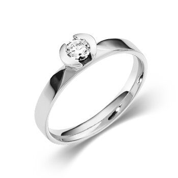 Μοναδικό μονόπετρο με διαμάντι λευκόχρυσο - Engagement Ring