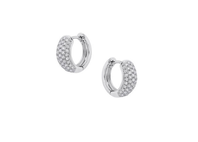 Λευκόχρυσα σκουλαρίκια μπριγιάν -Ketsetzoglou Exclusive Jewelry