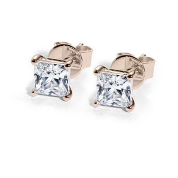 Μονοπετρα ροζ χρυσο σκουλαρικια - Ketsetzoglou Diamond Earing