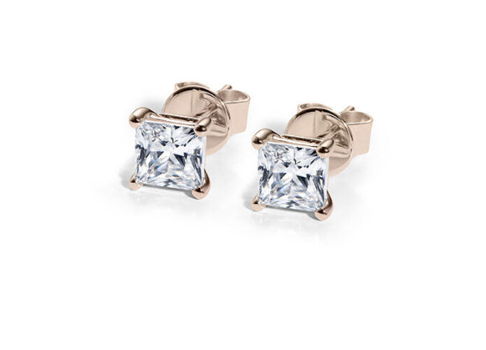 Μονοπετρα ροζ χρυσο σκουλαρικια - Ketsetzoglou Diamond Earing