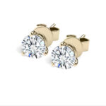 Σκουλαρίκια μπριγιάν κίτρινο χρυσό. - Online eshop monopetro.com.grρινο χρυσό