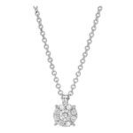 Μενταγιόν μπριγιάν λευκόχρυσο με λευκά διαμάντια - monopetro.com.gr