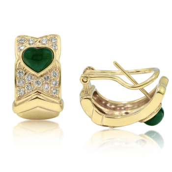 Σκουλαρίκια με σμαράγδι Κ18 καρατίων - Ketsetzoglou Jewellery