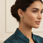 Σκουλαρίκια με σμαράγδι Κ18 καρατίων - Ketsetzoglou Jewellery