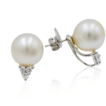 Σκουλαρίκια μπριγιάν με μαργαριτάρια φυσικά - Ketsetzoglou.com