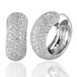 Σκουλαρίκια κρίκοι με μπριγιάν k18 - eshop monopetro.com.gr