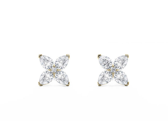 Σκουλαρίκια με διαμάντια σε χρυσό - monopetro.com.gr